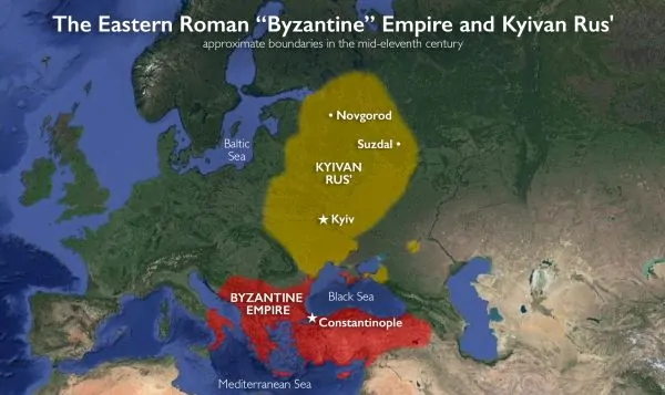Map of Kyivan Rus’ and the “Byzantine” Empire