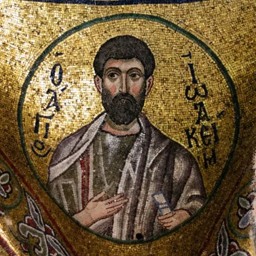 St. Joachim, 11th century, mosaic, narthex, katholikon, Nea Moni, Chios