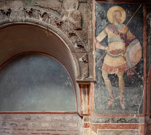 Soldier saints seem to guard the tombs, c. 1316–21, parekklesion, Chora church, Constantinople (Istanbul)