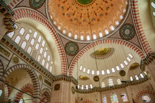 Süleymaniye Mosque in Istanbul—designed by Mimar Sinan and inaugurated 1557—was influenced by Byzantine architecture