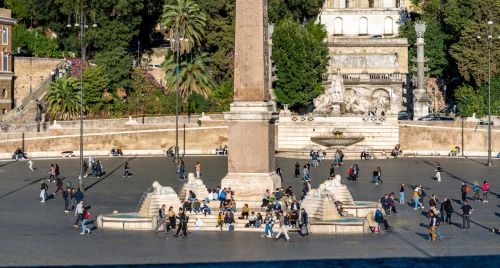 Obelisks: Reaching for the Sky in Ancient Roman Architecture 24 Obelisk in the Piazza del Popolo (Flaminian Obelisk),, with red granite base added by Augustus