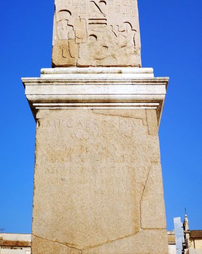 Obelisks: Reaching for the Sky in Ancient Roman Architecture 26 Latin inscription on the base of the obelisk in Piazza del Popolo (Flaminian Obelisk)