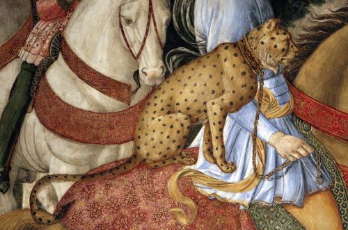 Benozzo Gozzoli, leopard (detail), west wall, Magi Chapel, 1459