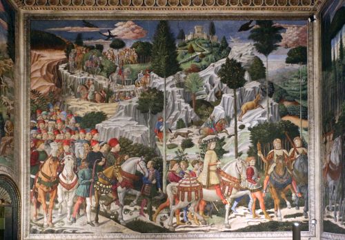 Benozzo Gozzoli, Procession of the Youngest King, Caspar, east wall, Magi Chapel, 1459, Medici Palace