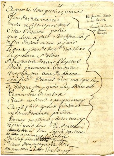 Vacations, Drinks, and Games: Entertainment in Early Modern North American New France 24 Jean Berger’s insulting verses (Page 1)