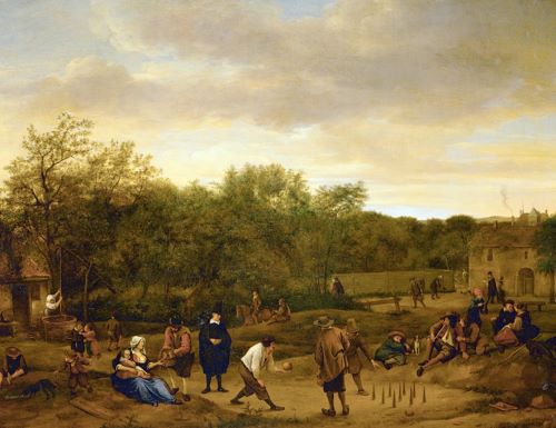 Vacations, Drinks, and Games: Entertainment in Early Modern North American New France 32 “Farmers Playing at Skittles,” by the Dutch painter Jan Steen, around 1650