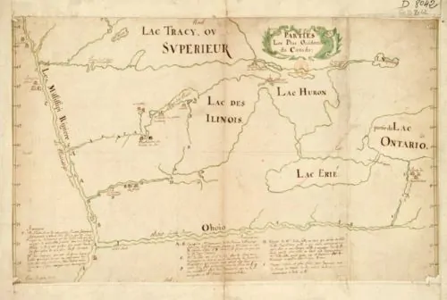 The most westerly parts of Canada, 1688, by Pierre Raffeix
