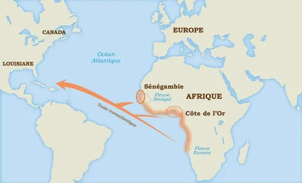 The geographic origin of African slaves in Canada