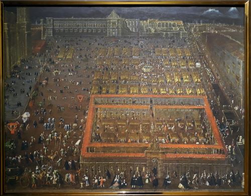 Cristóbal de Villalpando, View of the Plaza Mayor of Mexico City, c. 1695