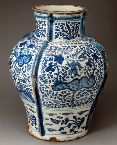 Jar depicting figure in exotic landscape, c. 1675­–1700