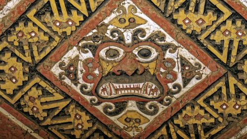 Moche Octopus Headdress: Art and Metalworking in Ancient Peru 25 Painted adobe relief, Temple of the Moon (Huaca de La Luna,) Peru