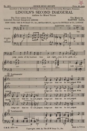 Abraham Lincoln’s Legacy in American Music 16 Abraham Lincoln’s Legacy in American Music