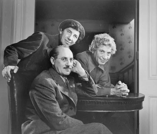 The Marx Brothers (clockwise: Groucho, Chico, and Harpo) by Yousuf Karsh in 1948