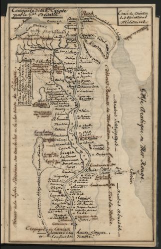 Out of Control: The Impact of Napoleon Bonaparte in Egypt, 1798-1801 10 "Tracé du théatre des opérations militaires" from E.L.F. Hauet's manuscripts of the Campaign in Egypt
