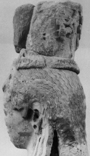 One of three successive views of the relief scene on the back part of the Siphnian Karyatid’s polos