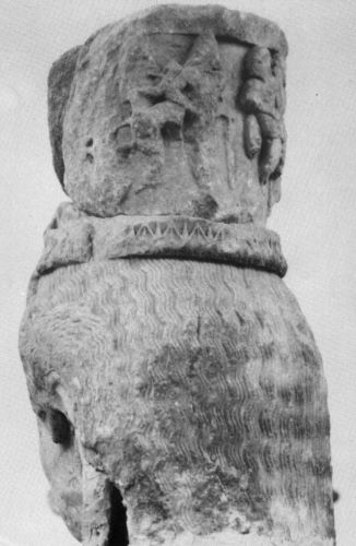 Partial view of the relief scene on the back part of the Siphnian Karyatid’s polos: Dionysiac thiasos