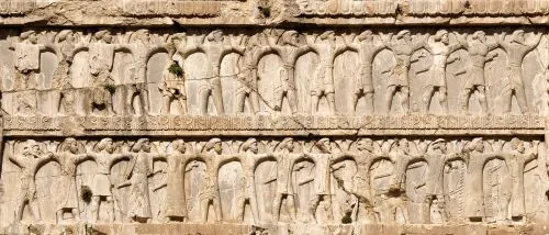 The soldiers of Xerxes I on his tomb at Naqsh-e Rostam