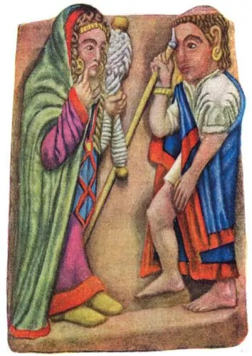 Polychrome drawing of the Relief of l’Albufereta