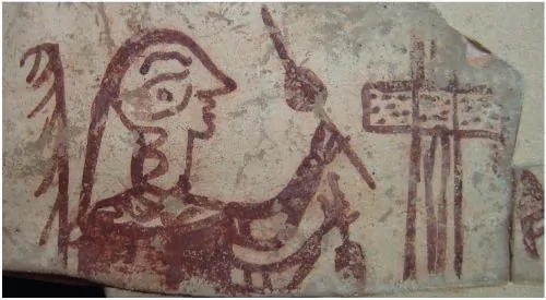 Detail of the scene with the spinner from El Tossal de Sant Miquel