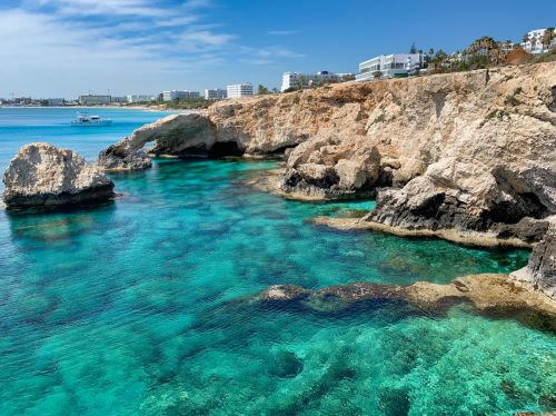 Beautiful Mediterranean Sea Landscape In Cyprus, Limassol Stock