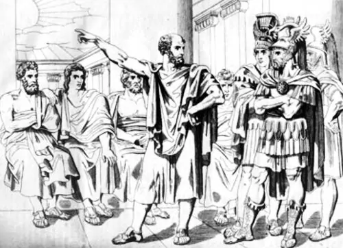 Answer of Aristides to the ambassadors of Mardonius: "As long as the sun holds to its present course, we shall never come to terms with Xerxes".