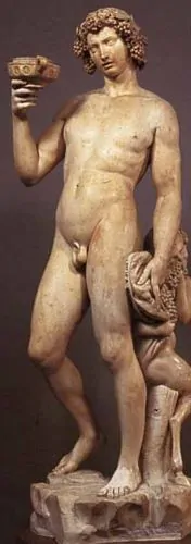 The tipsy god: sculpture by Michelangelo. The Dramatis Personae in ancient comedy depends on interpretation of textual evidence