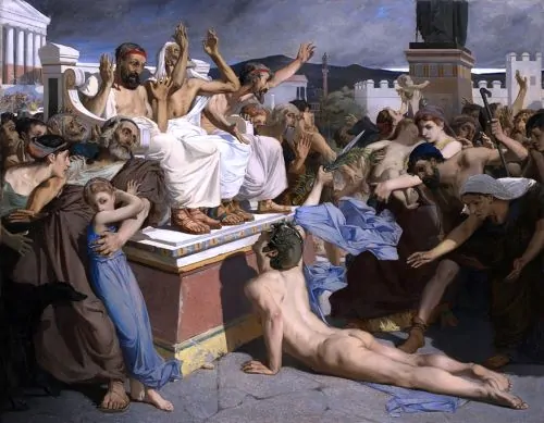 The Battle of Marathon in Fifth-Century Greek Drama 2 Luc-Olivier Merson's painting depicting the runner announcing the victory at the Battle of Marathon to the people of Athens