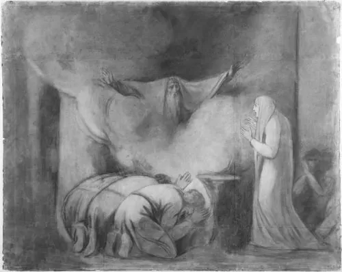 The Battle of Marathon in Fifth-Century Greek Drama 4 Drawing by George Romney: The Ghost of Darius Appearing to Atossa