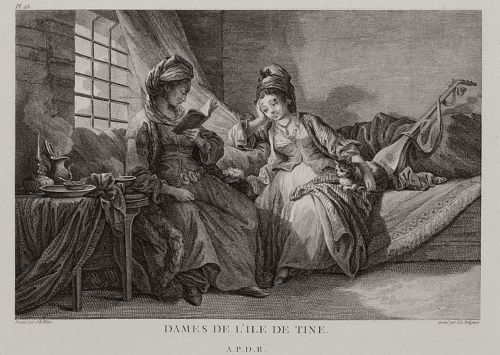 Reading woman in “Dames de l’Ile de Tine”