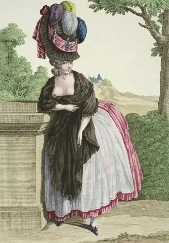 Illustration of a pouf by Claude-Louis Desrais (1778)