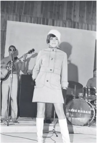 A youthful dress from a fashion show organized by the Tallinn House of Fashion Design in the dance hall at Pirita, Tallinn, 1960s