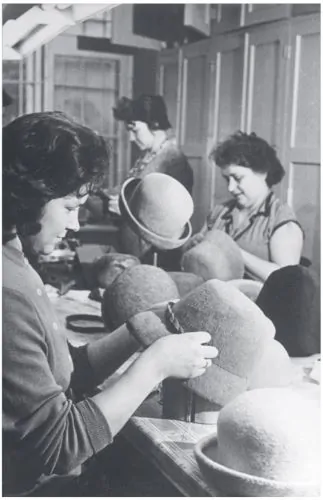 Milliners at the hat workshop of Lembitu, the fashion center of the Estonian Ministry of Everyday Services, Tallinn 1963