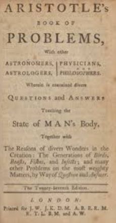 Treating Melancholy as a Mental Disorder in Medieval Scholastic Medicine 20 Aristotle's Book of Problems