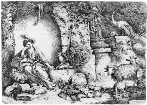 Treating Melancholy as a Mental Disorder in Medieval Scholastic Medicine 22 Melancholy, etching by Giovanni Benedetto Castiglione, 1640s