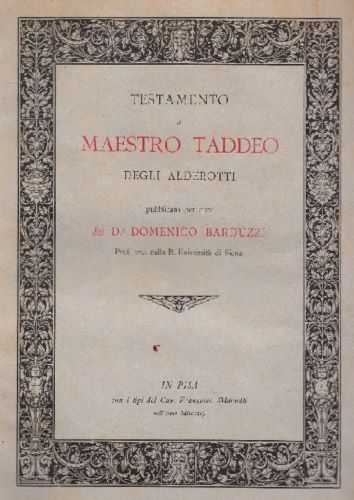 Treating Melancholy as a Mental Disorder in Medieval Scholastic Medicine 26 Testamento of Maestro Taddeo