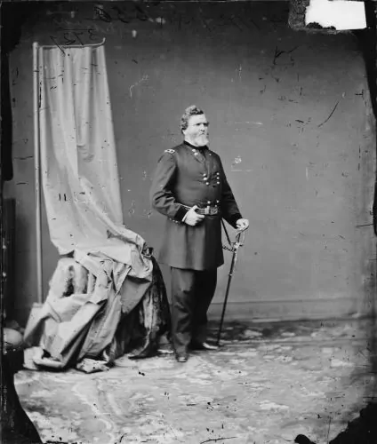 Maj. Gen. George H. Thomas, who fought for the Union army during the Civil War, stands in uniform for a photo