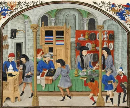 Miniature of merchants 1401-1500, Hôtel de ville de Rouen