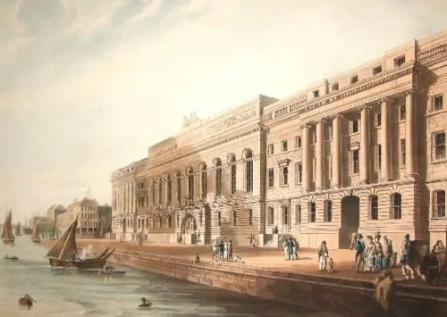Laing's Custom House, before the collapse and rebuilding of the central section