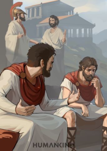 Sensual Pleasure and the Ancient Greek Cyrenaic School of Philosophy 13 Artist's impression of ancient Greek philosophers discussing ideas