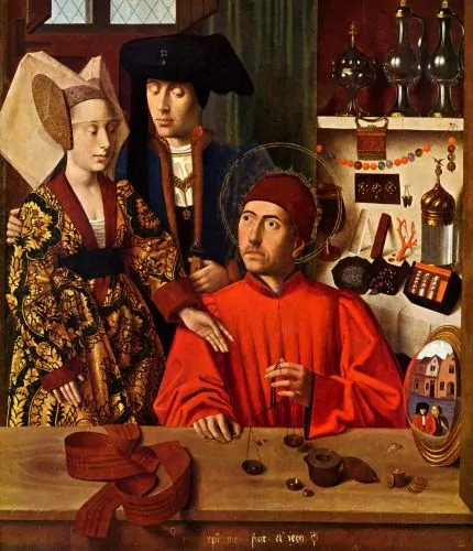 The Legend of Saint Eligius and Saint Godeberta by Petrus Christus