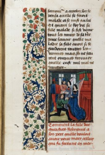 An Examination of Reading Material for Medieval Londoners 15 The princess of Cyrene giving Apollonius a letter to her father telling him she has chosen the shipwrecked sailor as her husband
