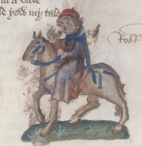 The Nun's Priest, from the Ellesmere Chaucer (15th century)