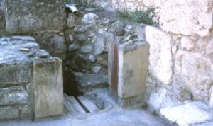 One of the first known toilets that was flushed with water is at the palace at Knossos on the island of Crete.