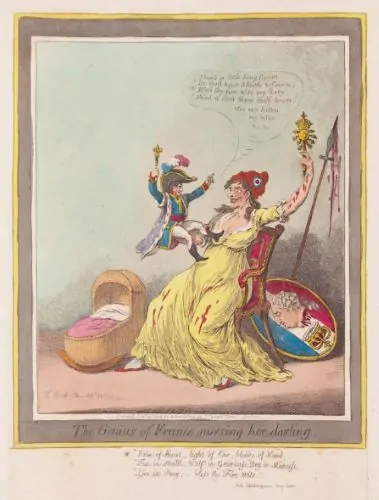 James Gillray, The Genius of France nursing her darling, 1804