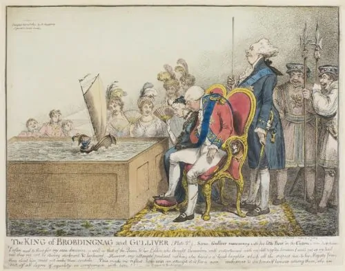 James Gillray, The King of Brobdingnag and Gulliver, 1804
