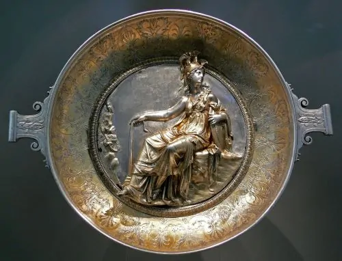 Defixiones and Cunei: The Sacred Aquae Sulis in Ancient Roman Britannia 11 Bowl showing Minerva wearing a helmet, 1st century C.E.