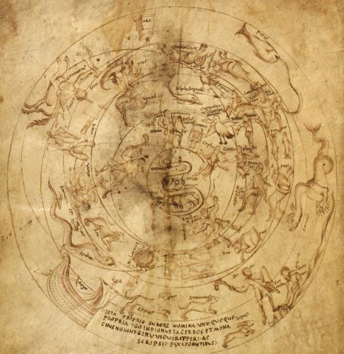 Map of the constellations of disputed origin, 9th or 11th-century