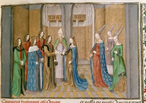 A royal marriage, painted c. 1475