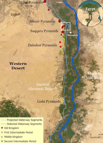 Mapping a Lost Branch of the Nile River as a Key to the Longstanding Mystery of the Pyramids 16 The water course of the ancient Ahramat Branch