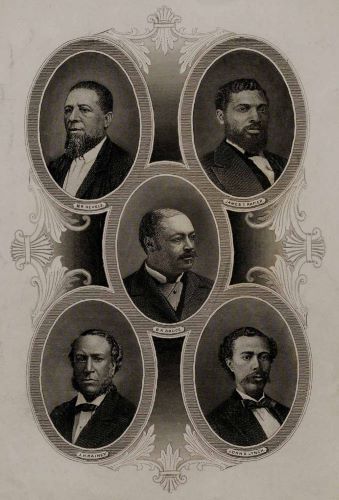 A Right Deferred: African American Voter Suppression after Reconstruction 4 Engraved portrait of African American Members of Reconstructions Congresses